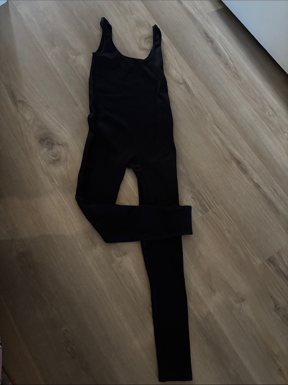Forever 21 Black Ribbed Sleeveless Jumpsuit